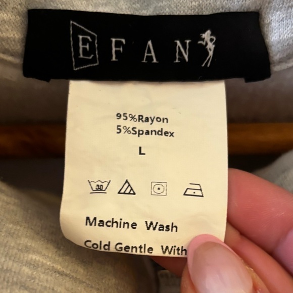 EFan Half Zip Pullover Women Cropped Fleece Oversized Sweatshirt Size L - Picture 4 of 4